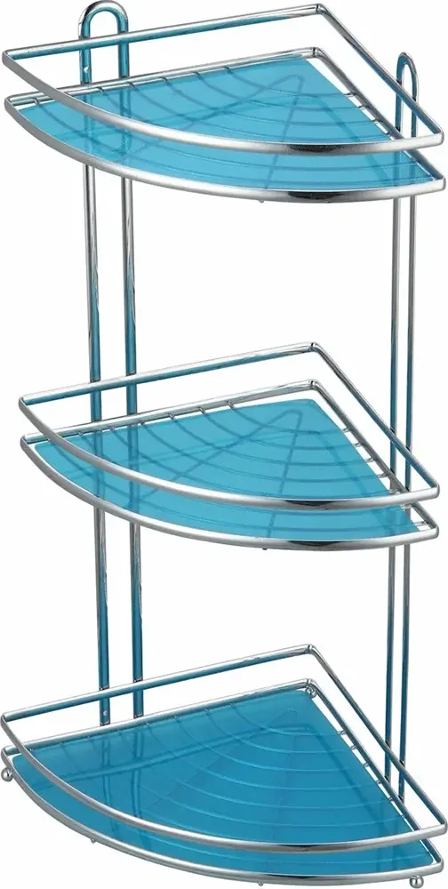 وحدة أرفف للتخزين والتنظيم معدن تثبت في المرحاض  3 أرفف - أزرق