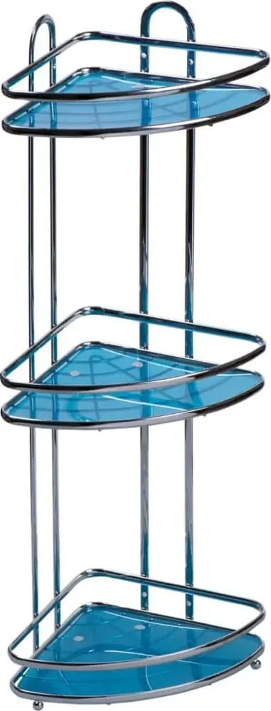 وحدة أرفف للتخزين والتنظيم معدن تثبت في المرحاض  3 أرفف - أزرق