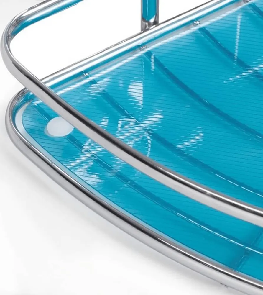 وحدة أرفف للتخزين والتنظيم معدن تثبت في المرحاض  3 أرفف - أزرق