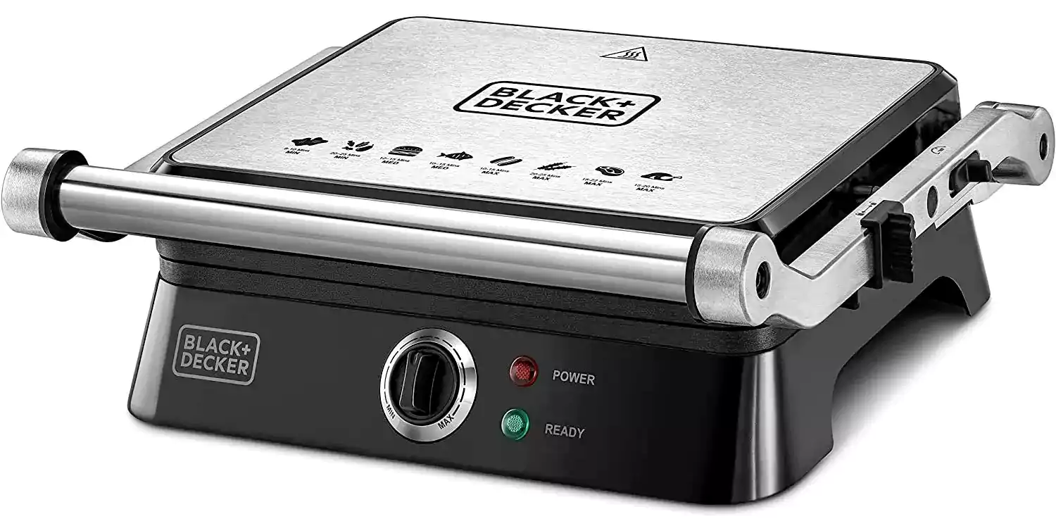 شواية كهربائية وتوستر بلاك أند ديكر، 1400 وات، أسود وفضي، CG1400-B5