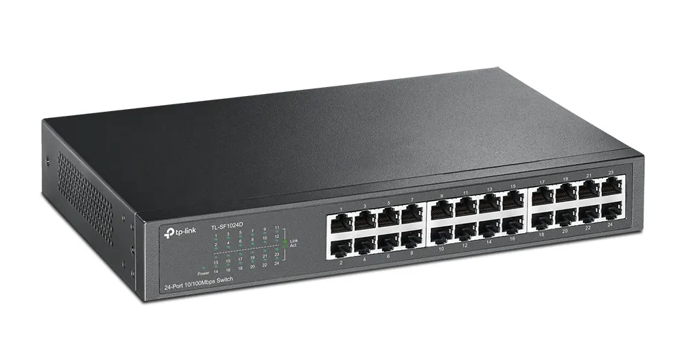 تي بي لينك ديسكتوب-Rackmount سويتش، 24 منفذ، 100ميجابيت، أسود، TL-SF1024D