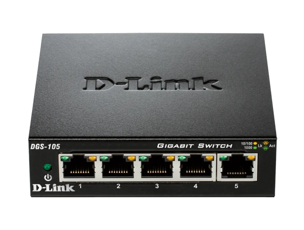 دي لينك Unmanaged سويتش، 5 منافذ، جيجابيت، أسود، DGS-105