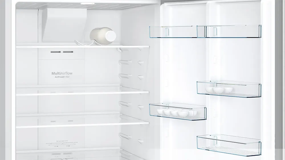 ثلاجة بوش، نوفروست، 542 لتر، 2 باب، شاشة ديجيتال، تقنية FreshSense، أستانلس، KDN76XI3E8