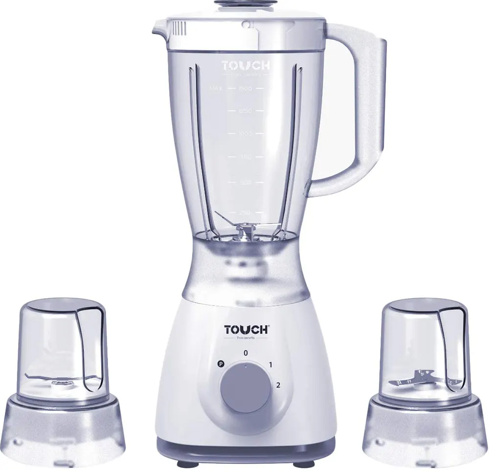 خلاط كهربائي تاتش الزنوكي انسباير، 400 وات، 1.5 لتر، 2 مطحنة، أبيض، 40550