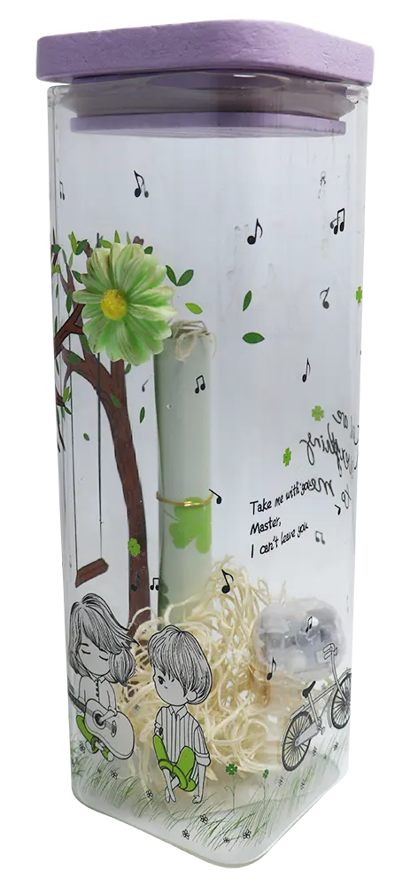 صندوق هدايا مراسيل زجاجية حجم كبير - شفاف