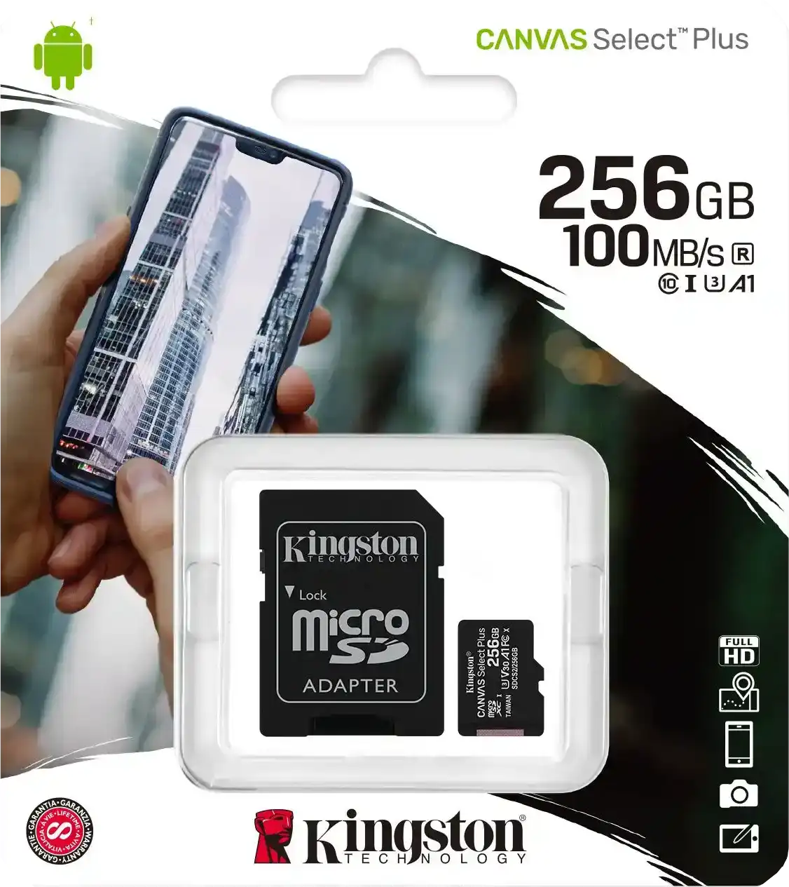 كارت ميموري كينجستون Canvas Select Plus، مايكرو اس دي، 256 جيجابايت، SDCS2-256GB