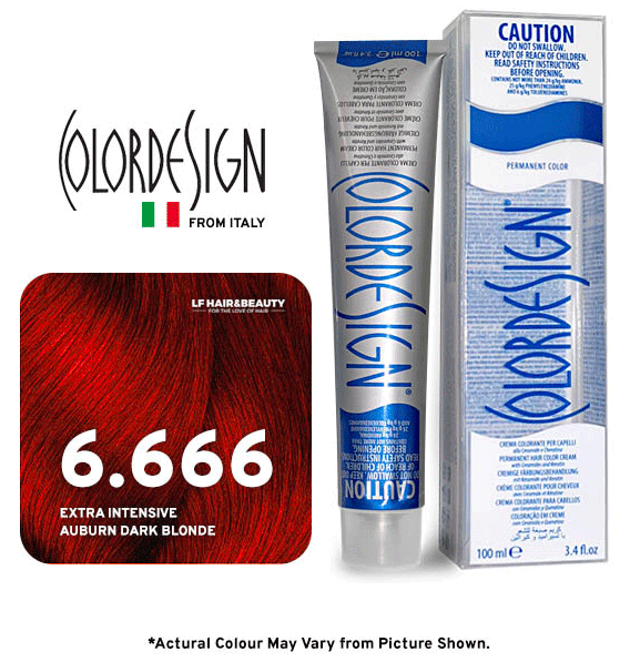 صبغة شعر دائمة من كولور ديزاين، 6.666 أشقر غامق كستنائي مكثف للغاية، 100 مل