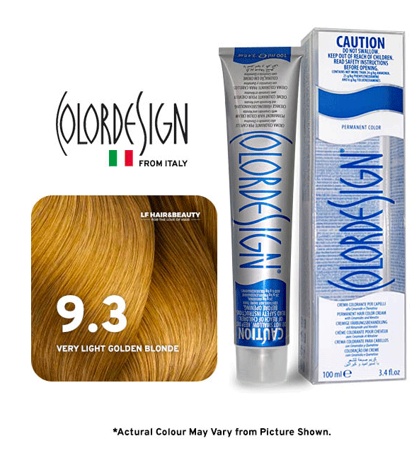 صبغة شعر دائمة من كولور ديزاين، 9.3 أشقر ذهبي فاتح جدًا، 100 مل