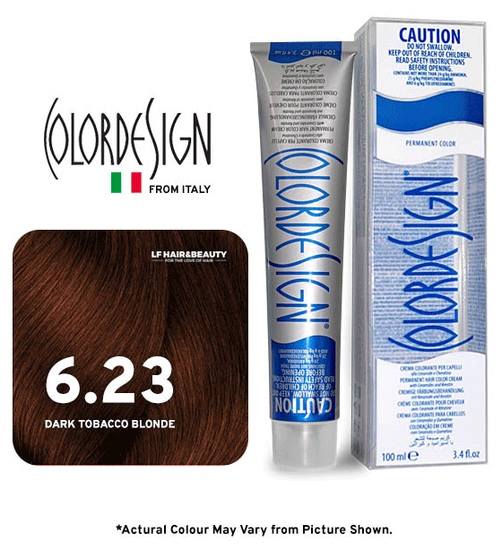 صبغة شعر دائمة من كولور ديزاين 6.23 أشقر تبغي غامق 100 مل