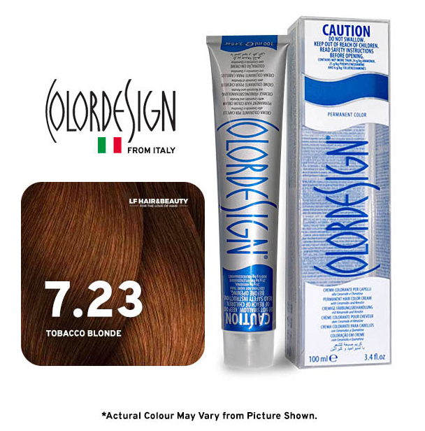 صبغة شعر دائمة من كولور ديزاين 7.23 أشقر تبغ 100 مل
