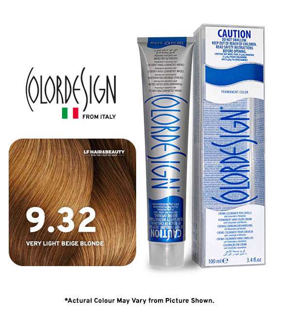 صبغة شعر دائمة كولور ديزاين 9.32 أشقر بيج فاتح جدًا 100 مل