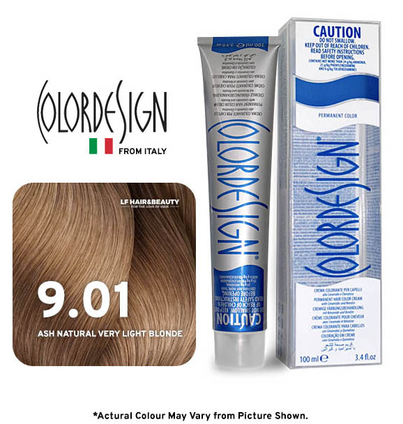 صبغة شعر دائمة من كولور ديزاين 9.01 أشقر رمادي طبيعي فاتح جدًا 100 مل