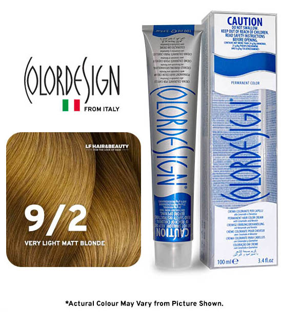 صبغة شعر دائمة من كولور ديزاين، 9-2 أشقر فاتح غير لامع، 100 مل