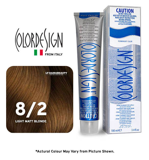 صبغة شعر دائمة من كولور ديزاين 8-2 أشقر فاتح غير لامع 100 مل