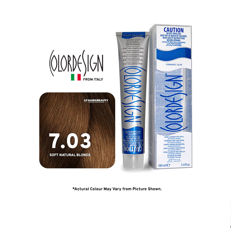 لون شعر دائم من كولور ديزاين 7.03 أشقر طبيعي ناعم 100 مل