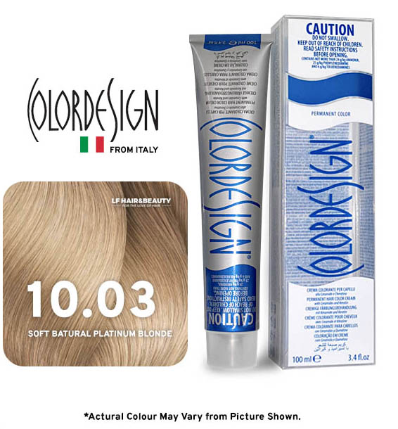 صبغة شعر دائمة من كولور ديزاين، 10.03 أشقر بلاتيني طبيعي ناعم، 100 مل