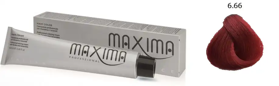 صبغة شعر من ماكسيما 6.66 أشقر غامق محمر شديد