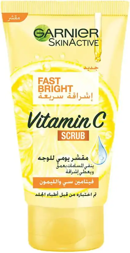 مقشر غارنييه فاست برايت سكراب للوجه بالليمون وفيتامين سي، 50 مل