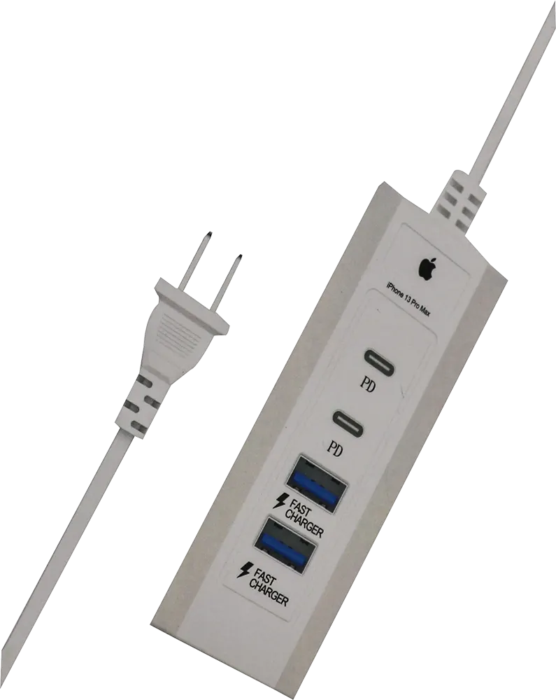 أدابتر لموبايل 13 برو ماكس 20 وات نوع تيب سي - يو أس بي 4 PLUGS - أبيض
