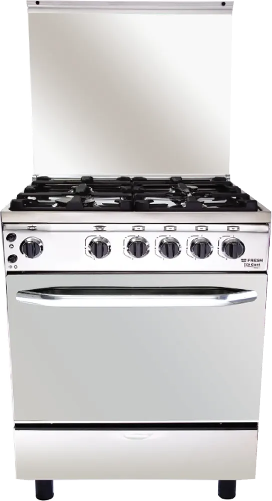 بوتاجاز فريش هاي كاست، 60*60 سم، 4 شعلة، مروحة، فضي