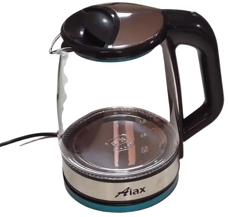 غلاية مياه كهربائية زجاج اياكس، 2.2 لتر، 1500 وات ، أسود kgk-22g