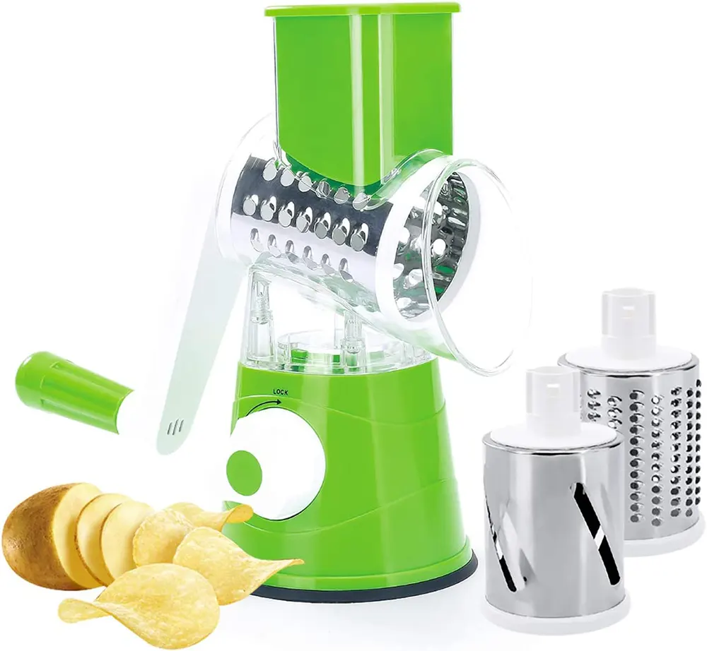Versatile Manual Onion And Vegetable Slicer 10-in-1  - Green