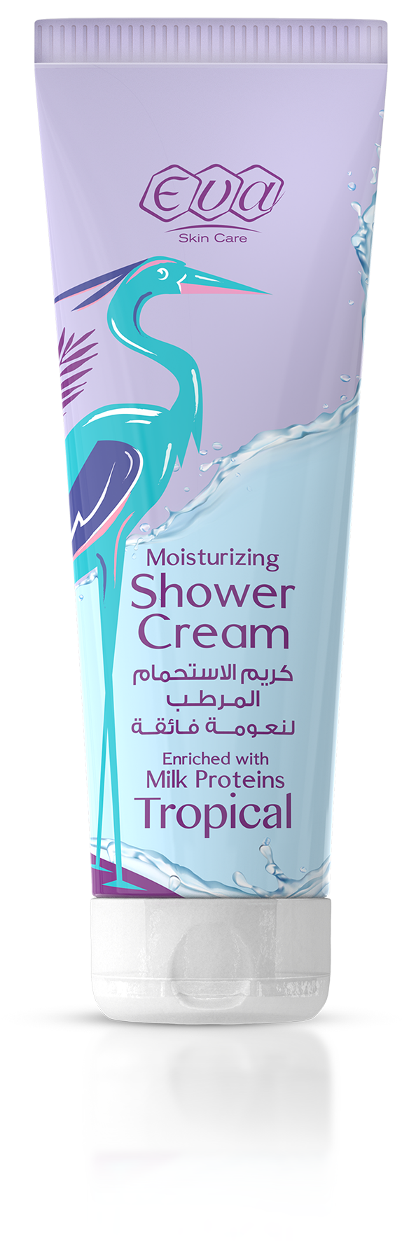 شاور كريم ايفا تروبيكال ببروتين الحليب ، كريم الاستحمام المرطب لنعومة فائقة ، 250 مل .