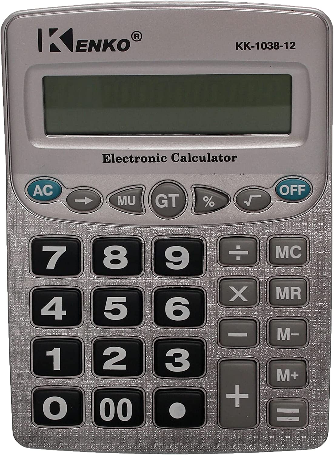 اله حاسبة مكتبية كينكو، 12 خانة، فضي، KK-1038-12