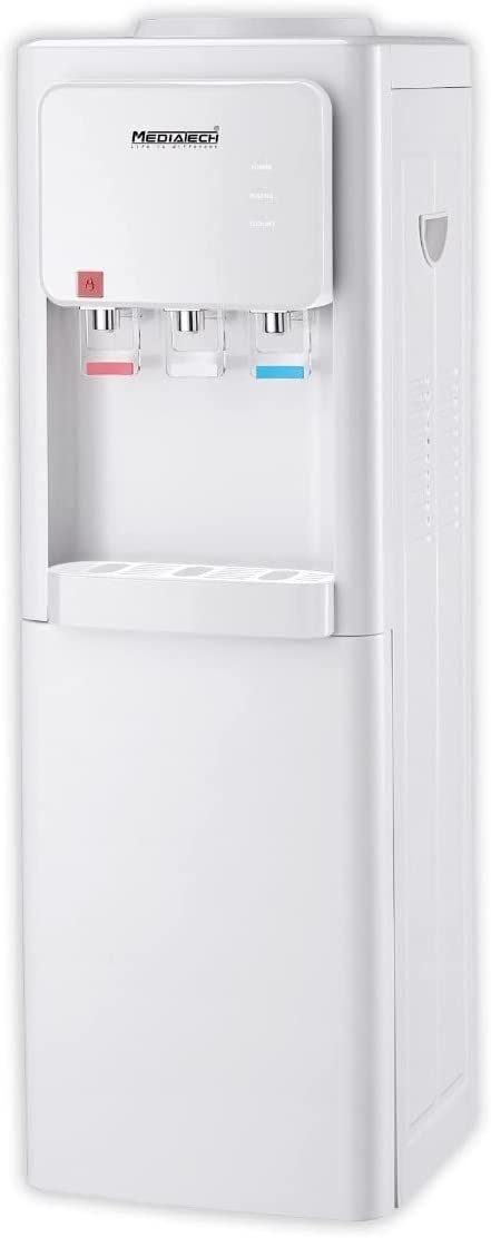 مبرد مياه ميديا تك ،3 حنفية ( بارد + ساخن + عادي )تحميل علوي، ثلاجة ، أبيض ،MT-WD2524R