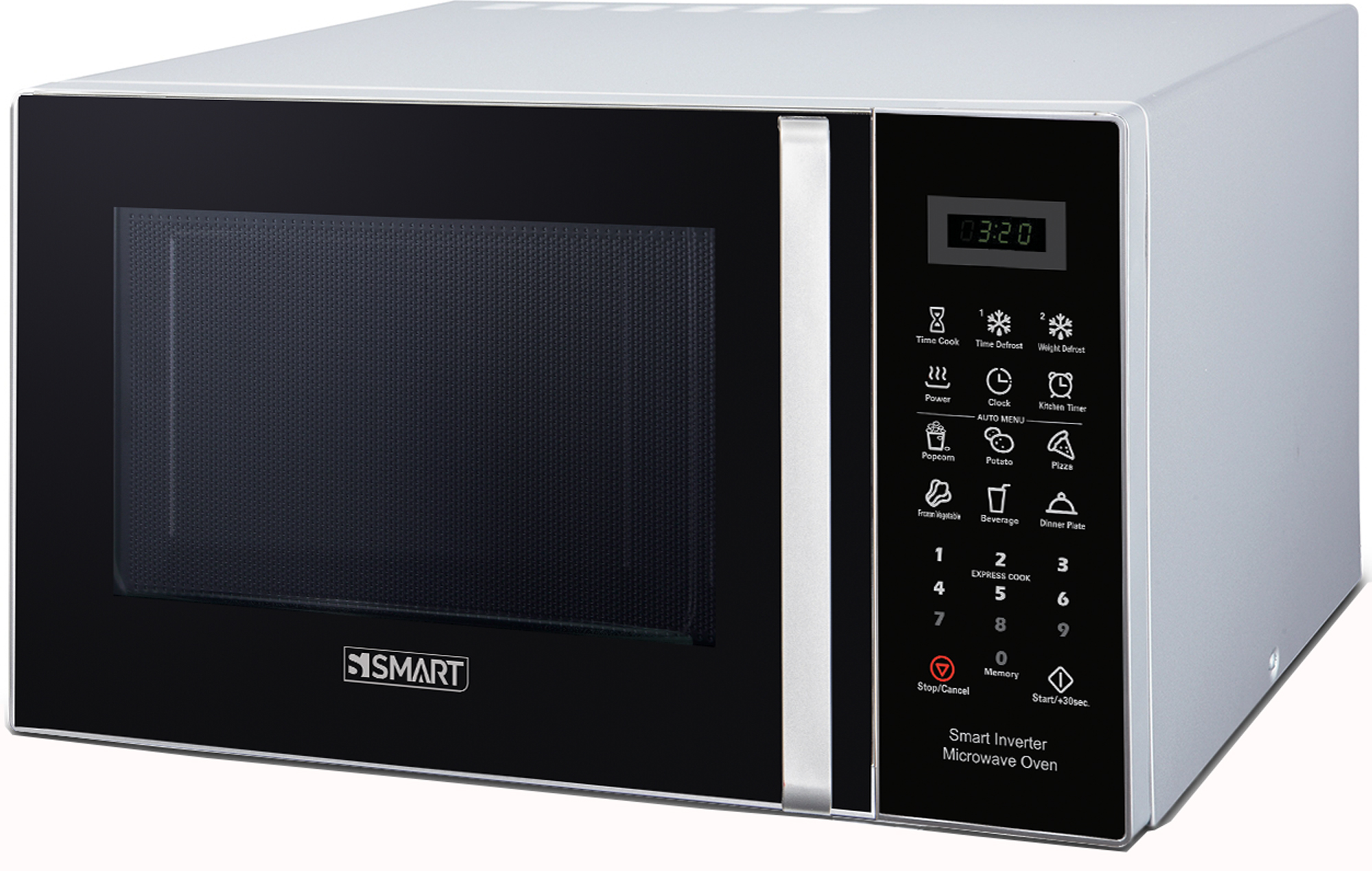 ميكرويف سمارت 25 لتر ديجيتال، 800 وات، فضي، SMW253AXX