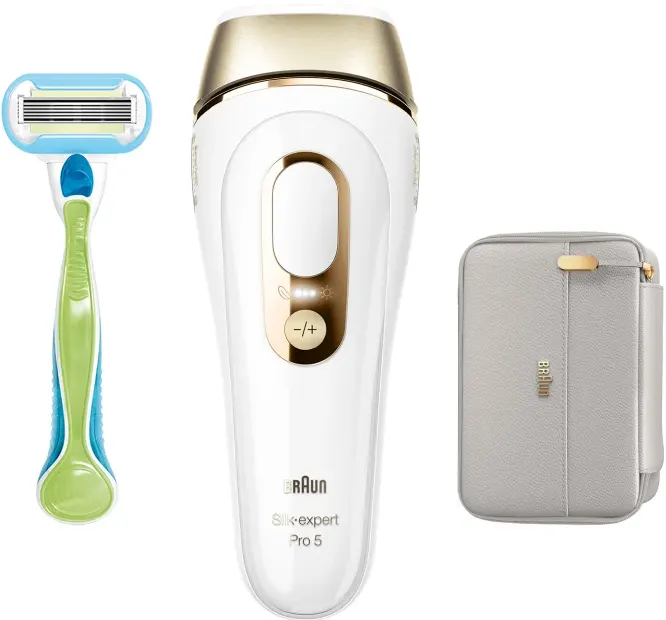 ماكينة إزالة الشعر سيلك اكسبيرت برو 5 بالليزر من براون، ،للاستخدام الجاف ،مع 1 ملحق ,أبيض، PL5054