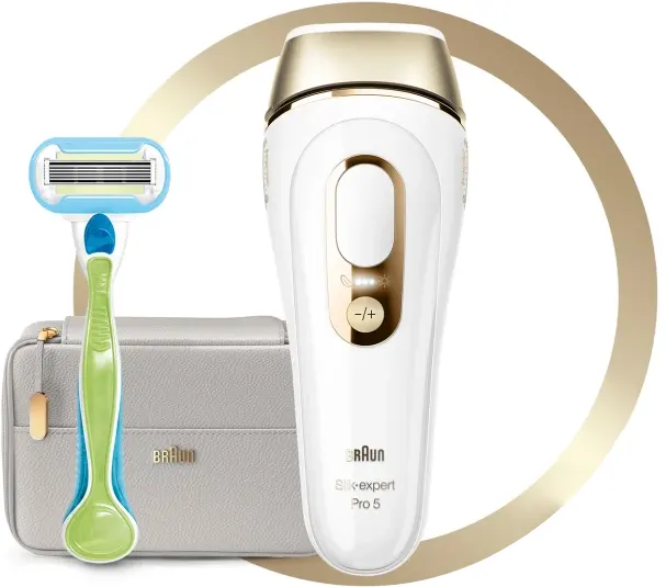 ماكينة إزالة الشعر سيلك اكسبيرت برو 5 بالليزر من براون، ،للاستخدام الجاف ،مع 1 ملحق ,أبيض، PL5054