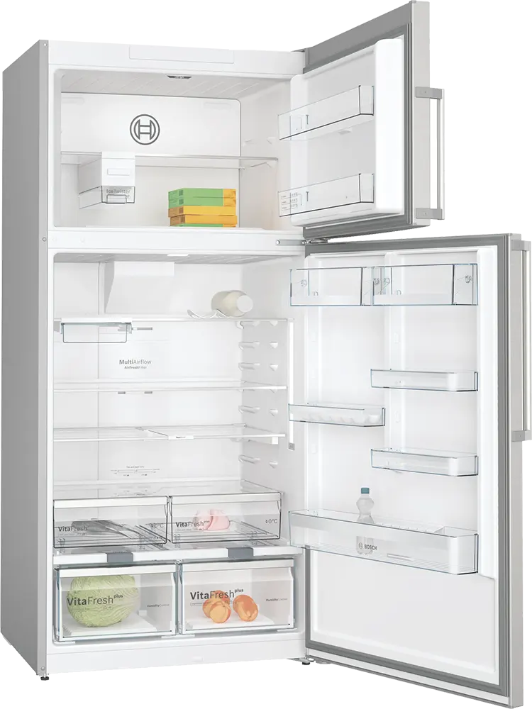 ثلاجة بوش نوفروست، 641 لتر، 2 باب، شاشة ديجيتال، فضي، KDN86AI3E9