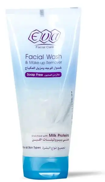 غسول ايفا ببروتينات اللبن غسول للوجه و مزيل مكياج لكل انواع البشرة، 150 مل