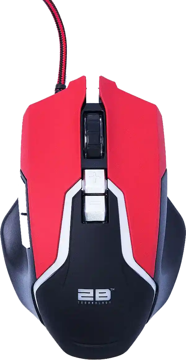 ماوس جيمنج توبي، سلكي، 2000 DPI، أسود × أحمر، MO025