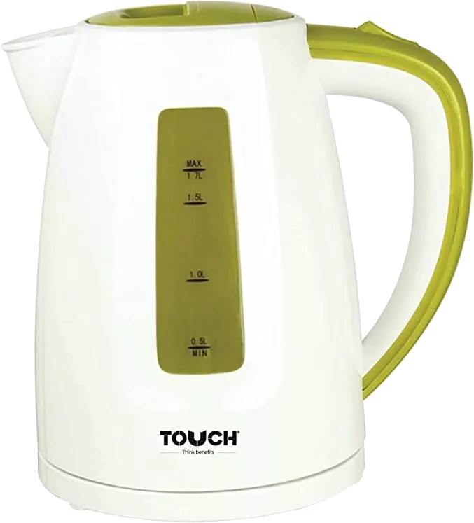 غلاية مياه كهربائية بلاستيك تاتش الزنوكي، 1.7 لتر، 2200 وات، أبيض، TOUCH-40306