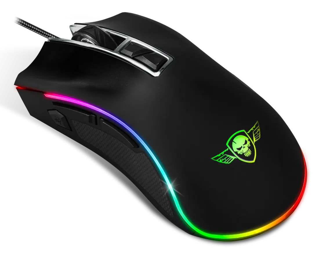 ماوس جيمنج سبيريت أوف جيمر، سلكي، إضاءه ليد، 8000 DPI، أسود، PRO-M6