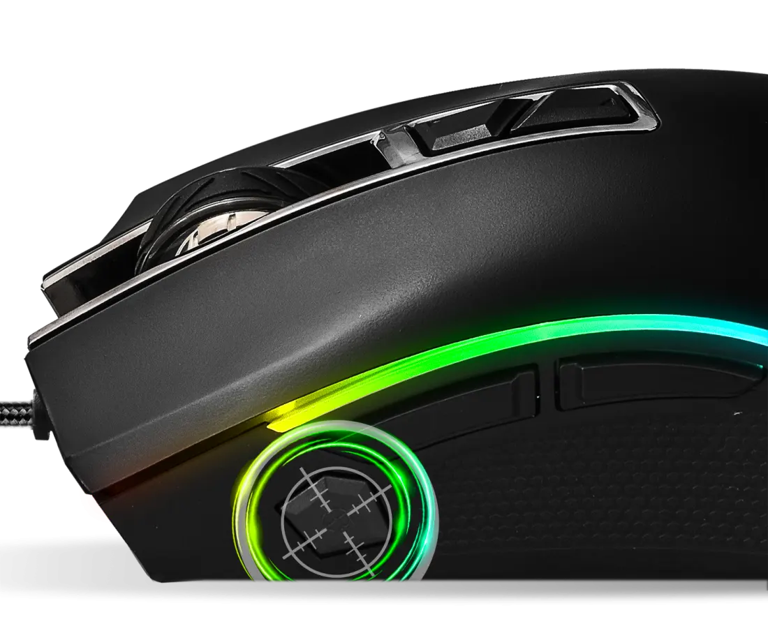 ماوس جيمنج سبيريت أوف جيمر، سلكي، إضاءه ليد، 8000 DPI، أسود، PRO-M6