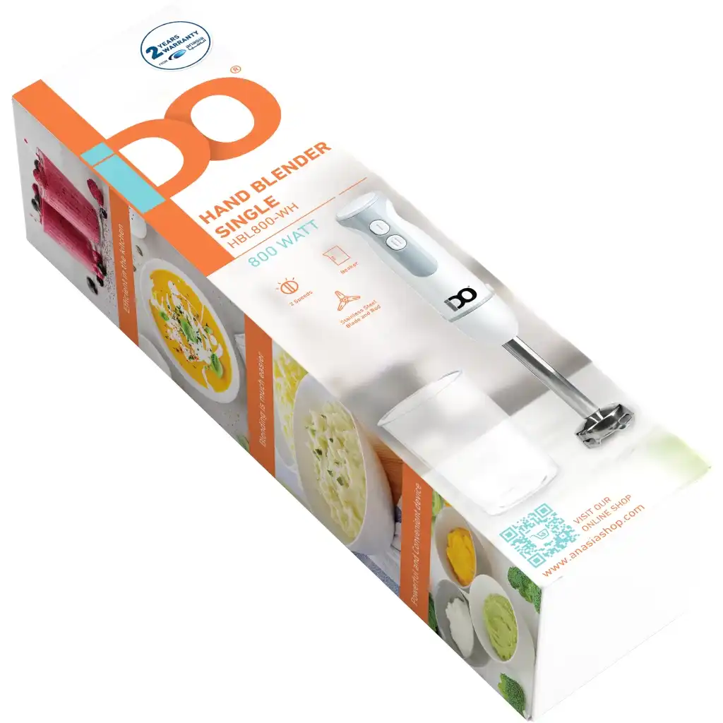 هاند بلندر أي دو، 800 وات، 600 مللي، أبيض، HBL800-WH