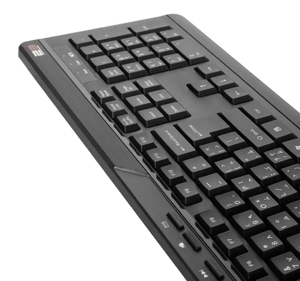 كيبورد + ماوس كومبو تو بي، لاسلكي، 2.4GHz، أسود، KB-443