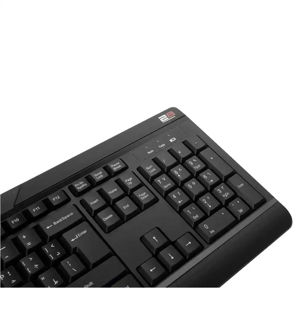 كيبورد + ماوس كومبو تو بي، لاسلكي، 2.4GHz، أسود، KB-443