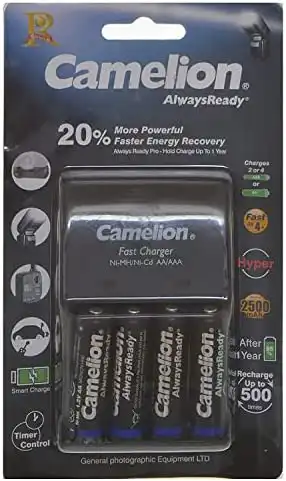 شاحن سريع من كاميليون ، مع 4 بطاريات قابلة لاعادة الشحن ، 4 H25HP-DB