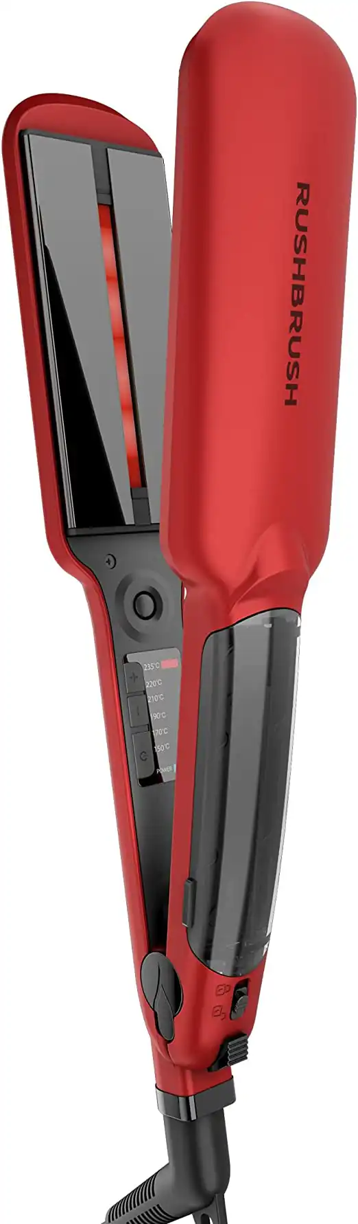 مكواة فرد الشعر راش براش، ألواح سيراميك التورمالين، تقنية البخار، أحمر، X6