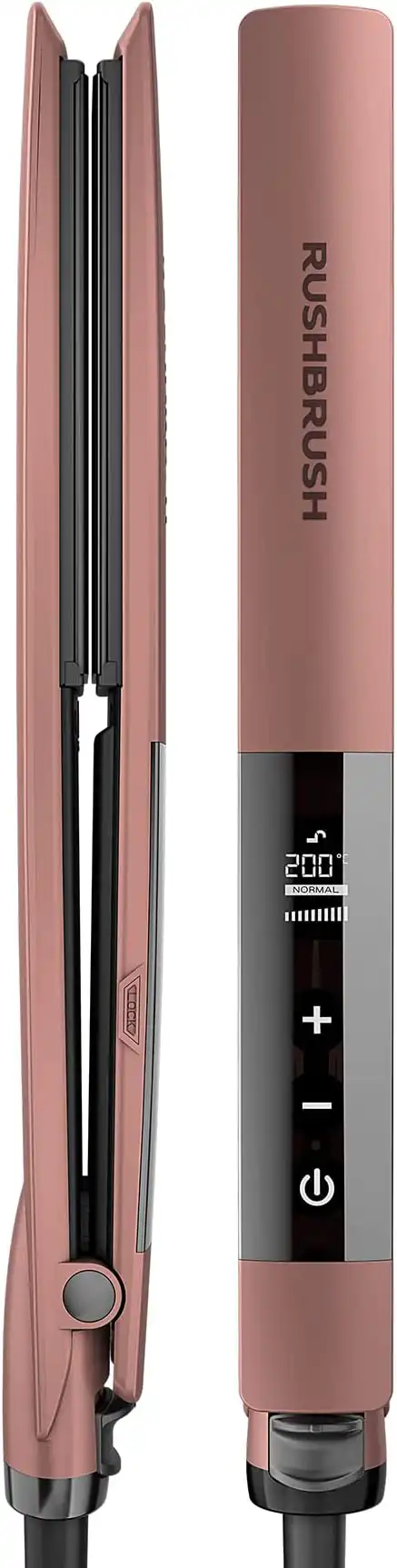 مكواة فرد الشعر راش برش ، ألواح سيراميك ، 240 ° درجة سيلزيوس، ذهبي وردي، X2 ULTRA