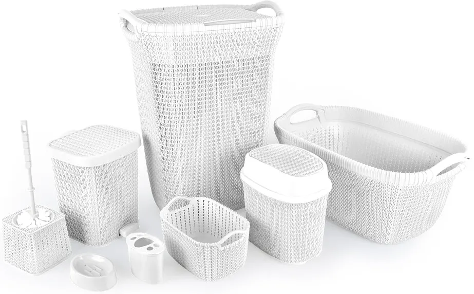 طقم حمام بالم الهلال والنجمة ، مكون من 8 قطع ، ألوان متعددة