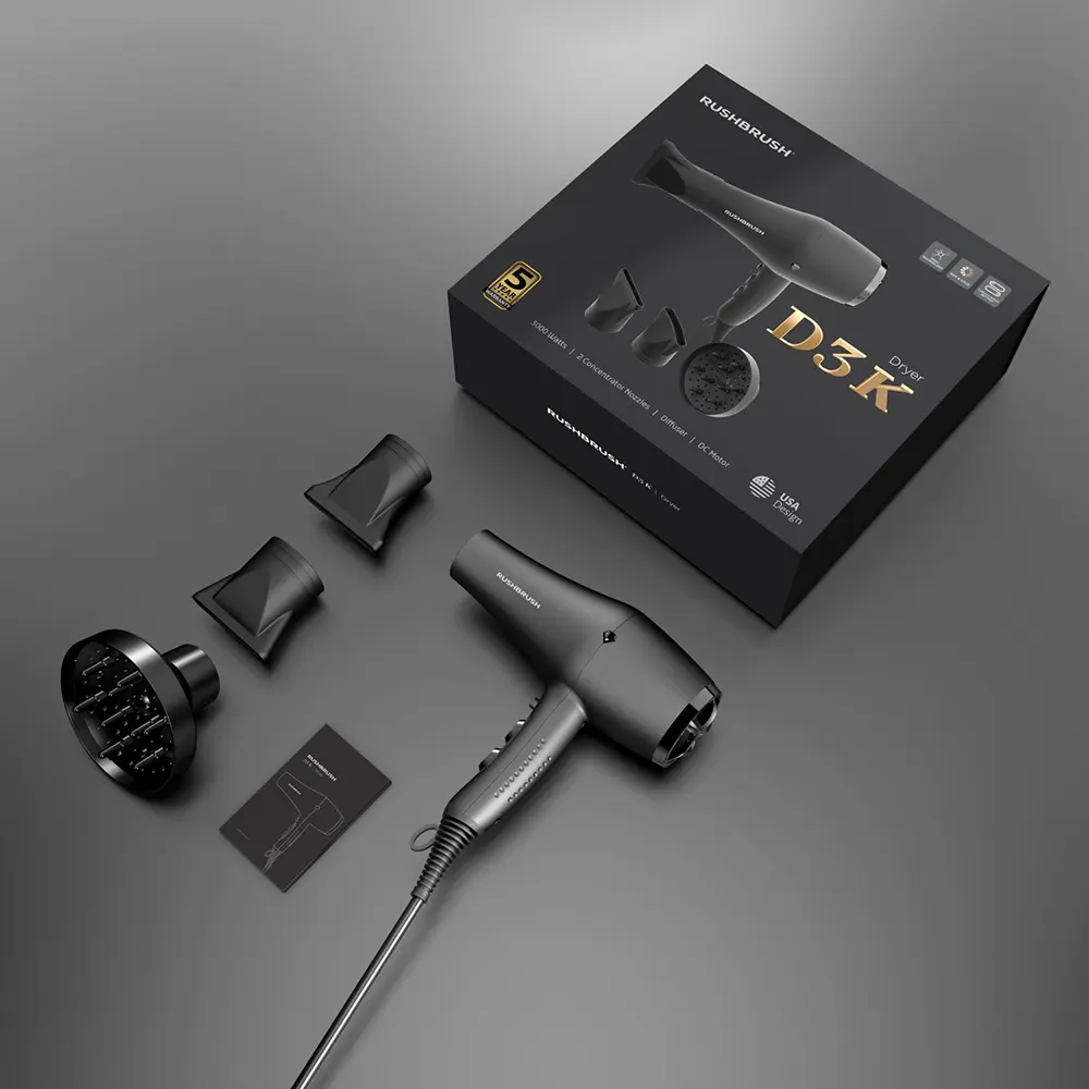 استشوار راش برش 3000 وات، أسود، D3 k