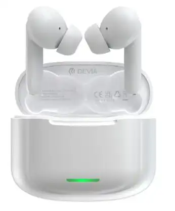 سماعة ايربودز ديفياANC-E1، بلوتوث 5.2، بطارية 350 مللي أمبير، أبيض