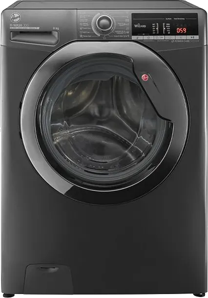 غسالة ملابس فول اوتوماتيك هوفر تحميل أمامي ، 8 كيلو، 1300 لفة، خاصية البخار، فضي، H3WS383TAC3R-ELA