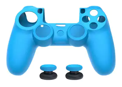 جراب دراع بلايستيشن 4 من دوبي  2 في 1،  سيليكون، أزرق، TP4-0425