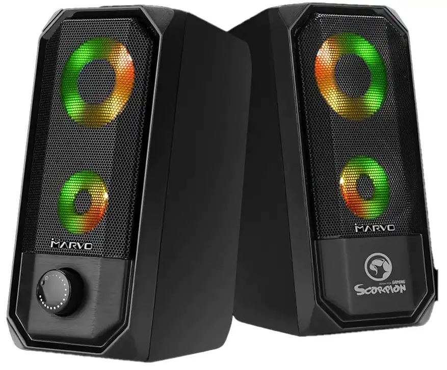 سماعات كمبيوتر مارفو، بمنفذ USB ، قدرة 6 وات ، أسود ، 2B SG-265 SP-126